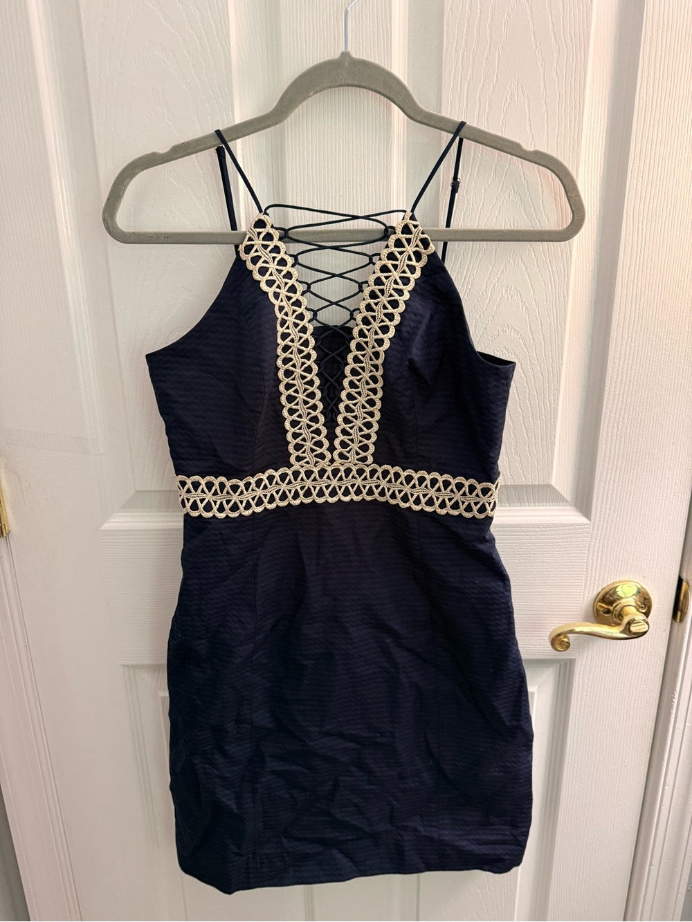 Lilly Pulitzer Navy Mini Dress with Cream Trim